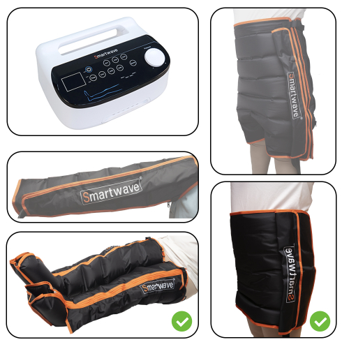 лимфодренажный массажер smartwave 600, комплект с манжетами для ног и манжетой для талии